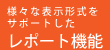 様々な表示形式をサポートしたレポート機能